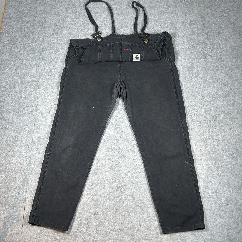 Carhartt WIP W' Bib Overall Denim Overalls Womens Large(34x28) Washed Black